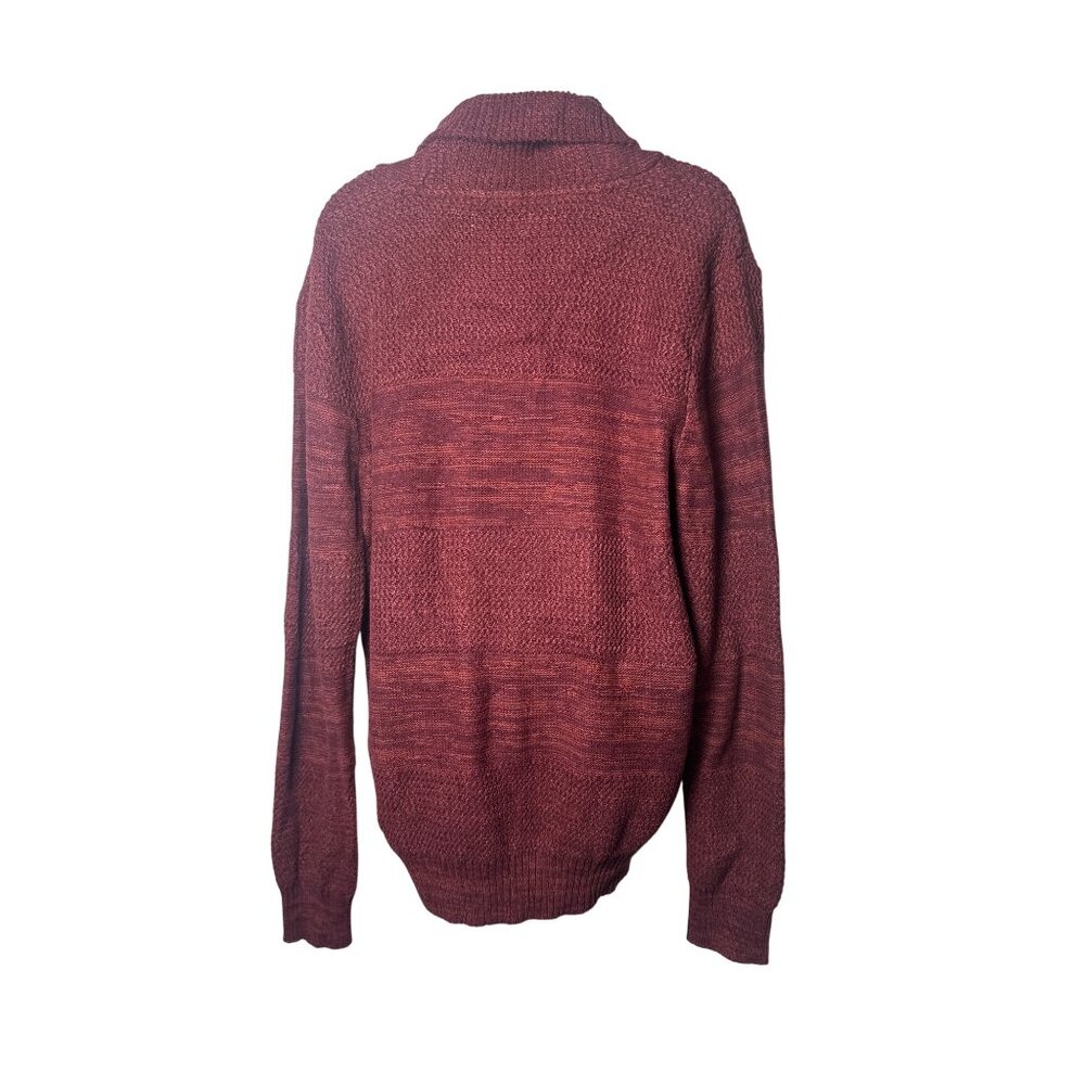Sun + Stone Shawl Collar Sweater Color Red, Large, 100% Cotton - Picture 3 of 9